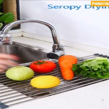Over the Sink Dish Drying Rack, Seropy Roll Up Dish Drying Rack Kitchen Rolling