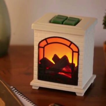YSONG Freestanding Fireplace Wax Warmer with Realistic Flame,Wax Melt Warmer Wax Burner Electric